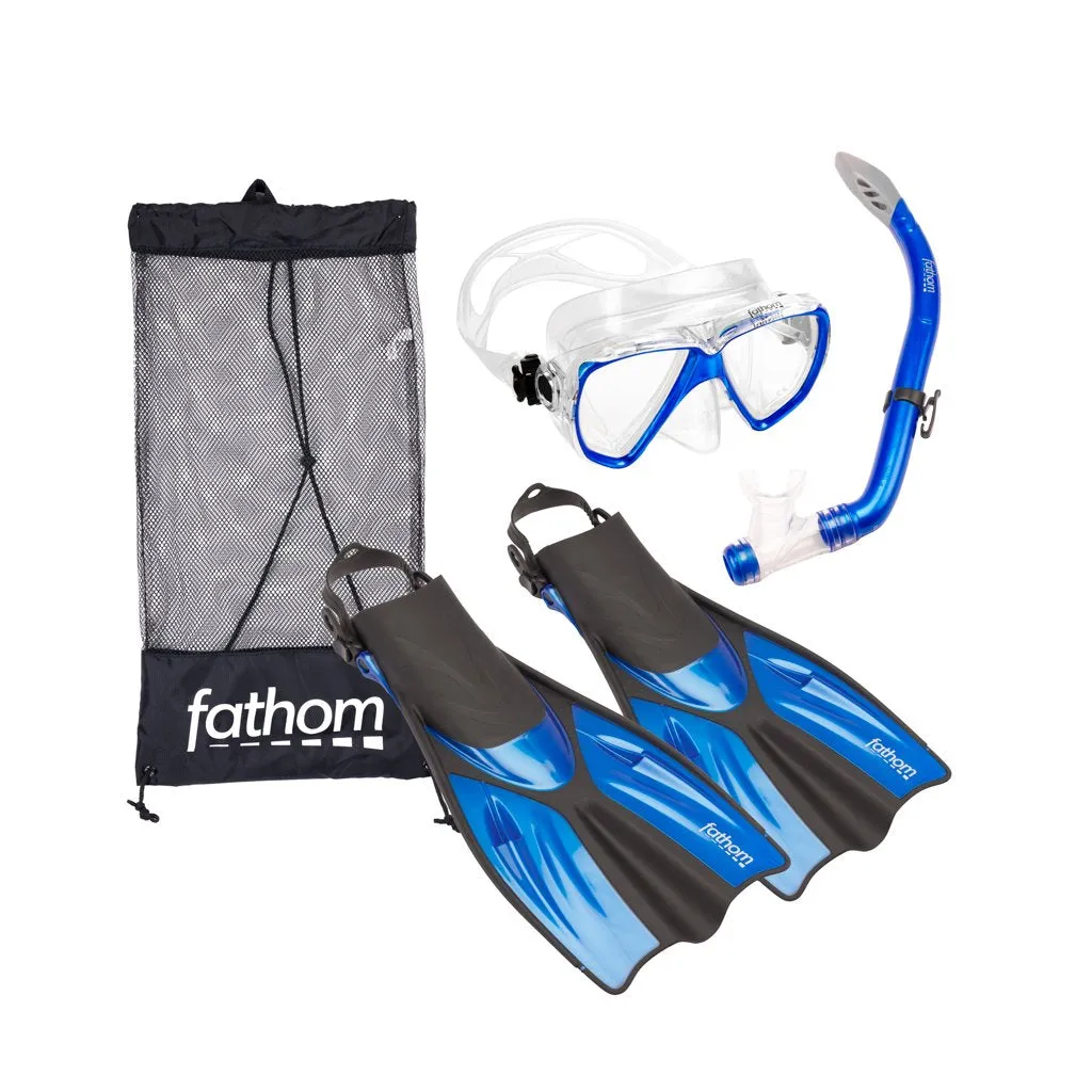 [MSFC-GA-Teal-S/M] Los Cabos Mask, Snorkel And Fin Combo (S/M, Teal)