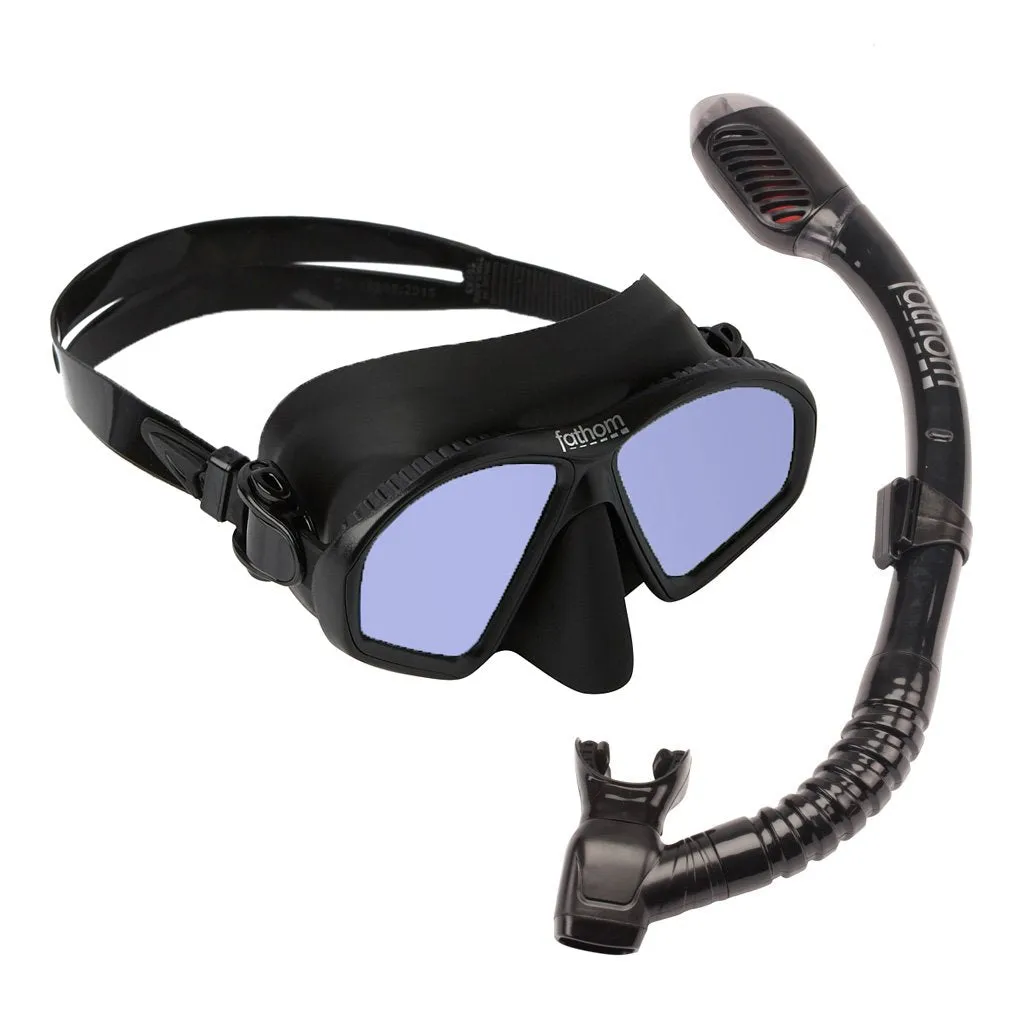 [MASK-AK-BLK-OS] Akumal Elite Mask And Dry Snorkel Combo